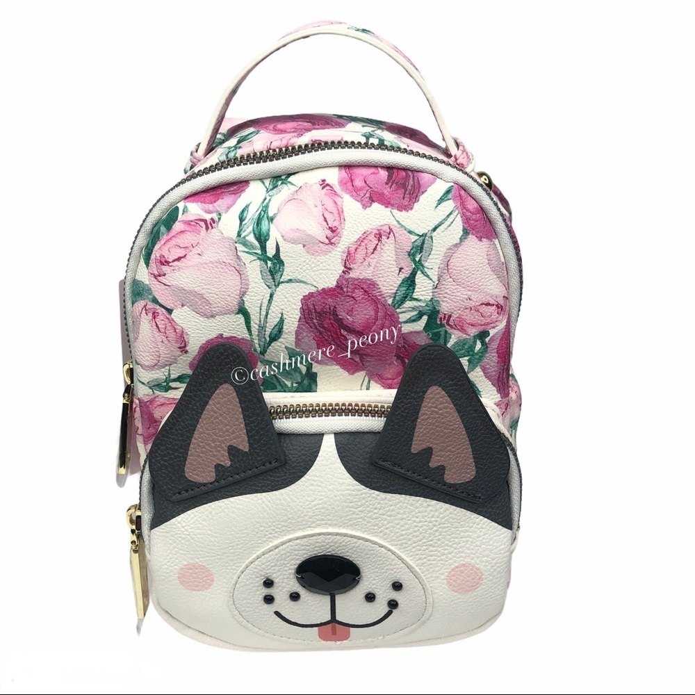 Betsey Johnson Roses & Cute Puppy Mini Backpack